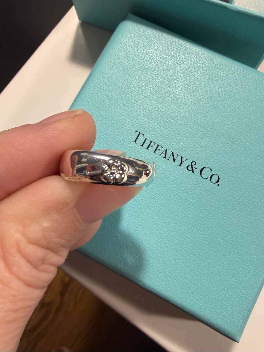 Tiffany & Co. Nature Rose Flower Sterling Silver Band Ring (Rare/Hard to Find)